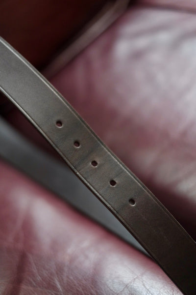 {The Rite Stuff x Codina Leather} Peerless Early-1930s-style Vintage Buckle Edge-creased Belt (Dark Chocolate Brown)