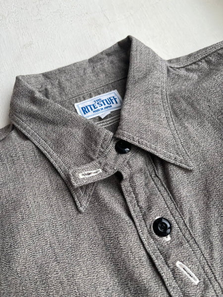 {Pre-order for April ‘26} Railhead Engineer Selvedge Salt & Pepper Work Shirt (Iron Grey)