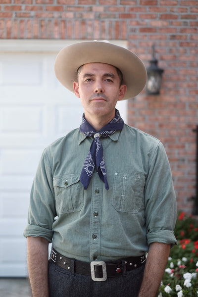 {Sold Out} Twin Ring 1930s-style Selvedge Bandana (Navy)