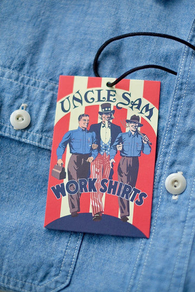 {New Arrival} Uncle Sam Selvedge Chambray Work Shirt (Light Indigo)