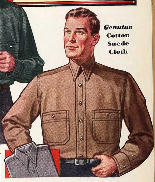 {Pre-order for Sept. ‘25} Uncle Sam Chamois ‘Suede’ Cloth Cigarette Pocket Work Shirt (Olive Drab)