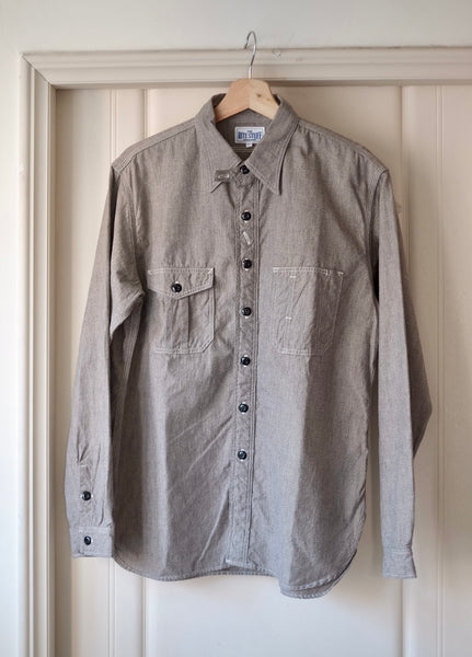 {Pre-order for April ‘26} Railhead Engineer Selvedge Salt & Pepper Work Shirt (Iron Grey)