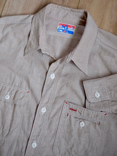{Pre-order for April 2024} Uncle Sam Chambray Work Shirt (Tan)