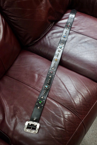 {The Rite Stuff x Codina Leather} ‘Streetcar’ 1930s-style Jewel and Stud Belt (Black teacore)