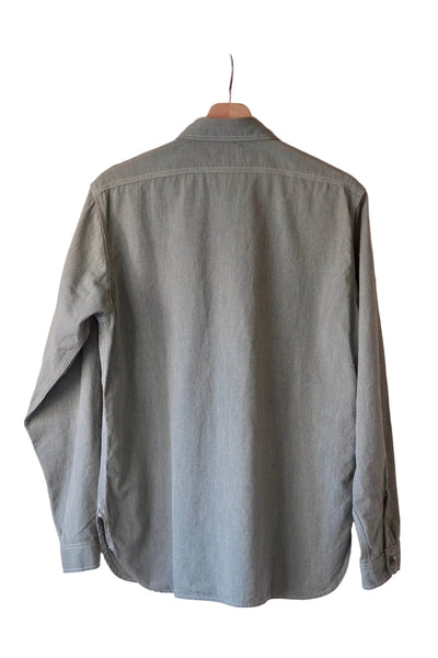 {Pre-order for April ‘26} Railhead Engineer Selvedge Salt & Pepper Work Shirt (Sage Green)