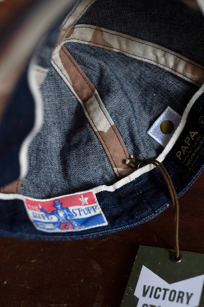 {The Rite Stuff x Papa Nui} Sailor Moku 10.5 oz. Selvedge Denim Cap (Indigo)