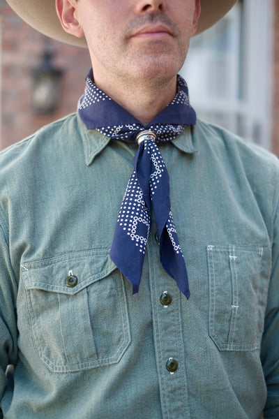 {Sold Out} Twin Ring 1930s-style Selvedge Bandana (Navy)