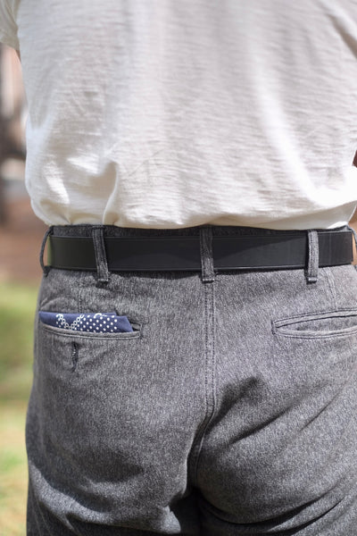 {The Rite Stuff x Codina Leather} Peerless Early-1930s-style Vintage Buckle Edge-creased Belt (Ink Black)