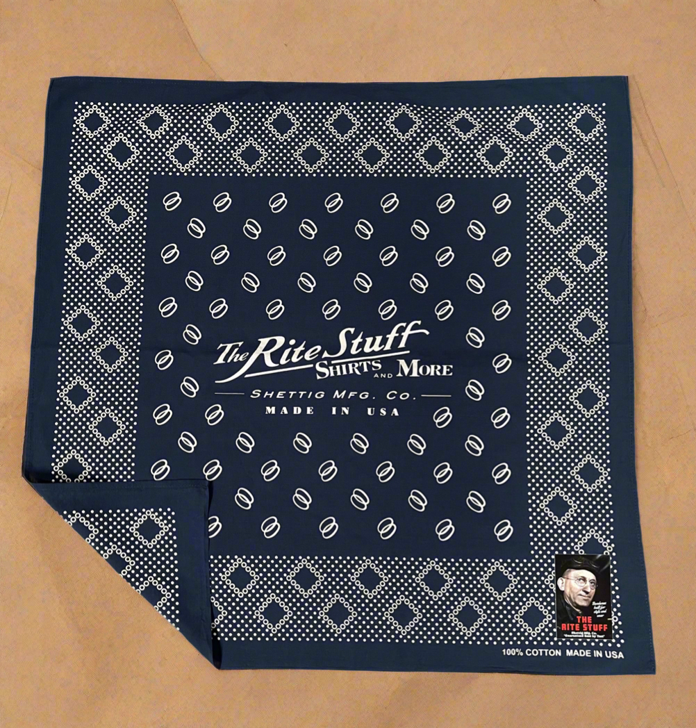 {Sold Out} Twin Ring 1930s-style Selvedge Bandana (Navy)