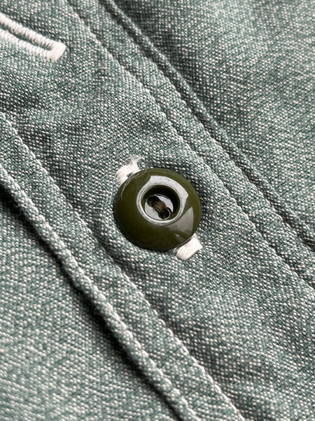 {Pre-order for April ‘26} Railhead Engineer Selvedge Salt & Pepper Work Shirt (Sage Green)