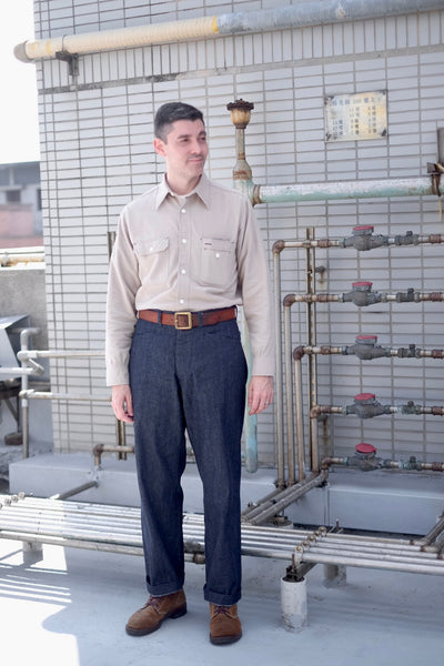 {Pre-order for Oct. ‘25} The Rite Stuff x Papa Nui 10.5 oz. Selvedge Denim Sailor Moku Pants (Indigo)