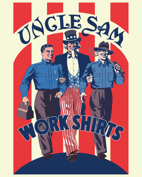 {New Arrival} Uncle Sam Selvedge Chambray Work Shirt (Light Indigo)