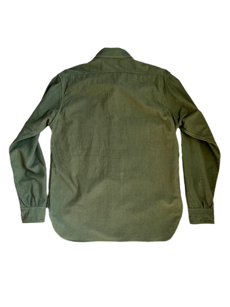 {Pre-order for Sept. ‘25} Uncle Sam Chamois ‘Suede’ Cloth Cigarette Pocket Work Shirt (Olive Drab)