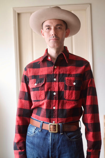 {New Arrival} Icebreaker 11 oz. Heavyweight Buffalo Plaid Flannel Work Shirt (Red)