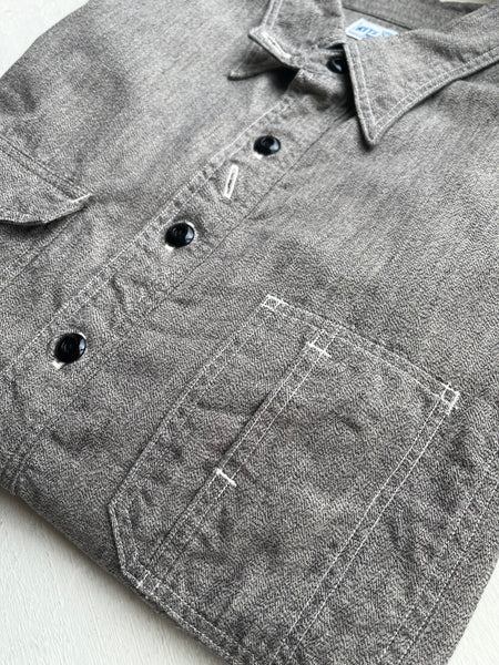 {Pre-order for April ‘26} Railhead Engineer Selvedge Salt & Pepper Work Shirt (Iron Grey)