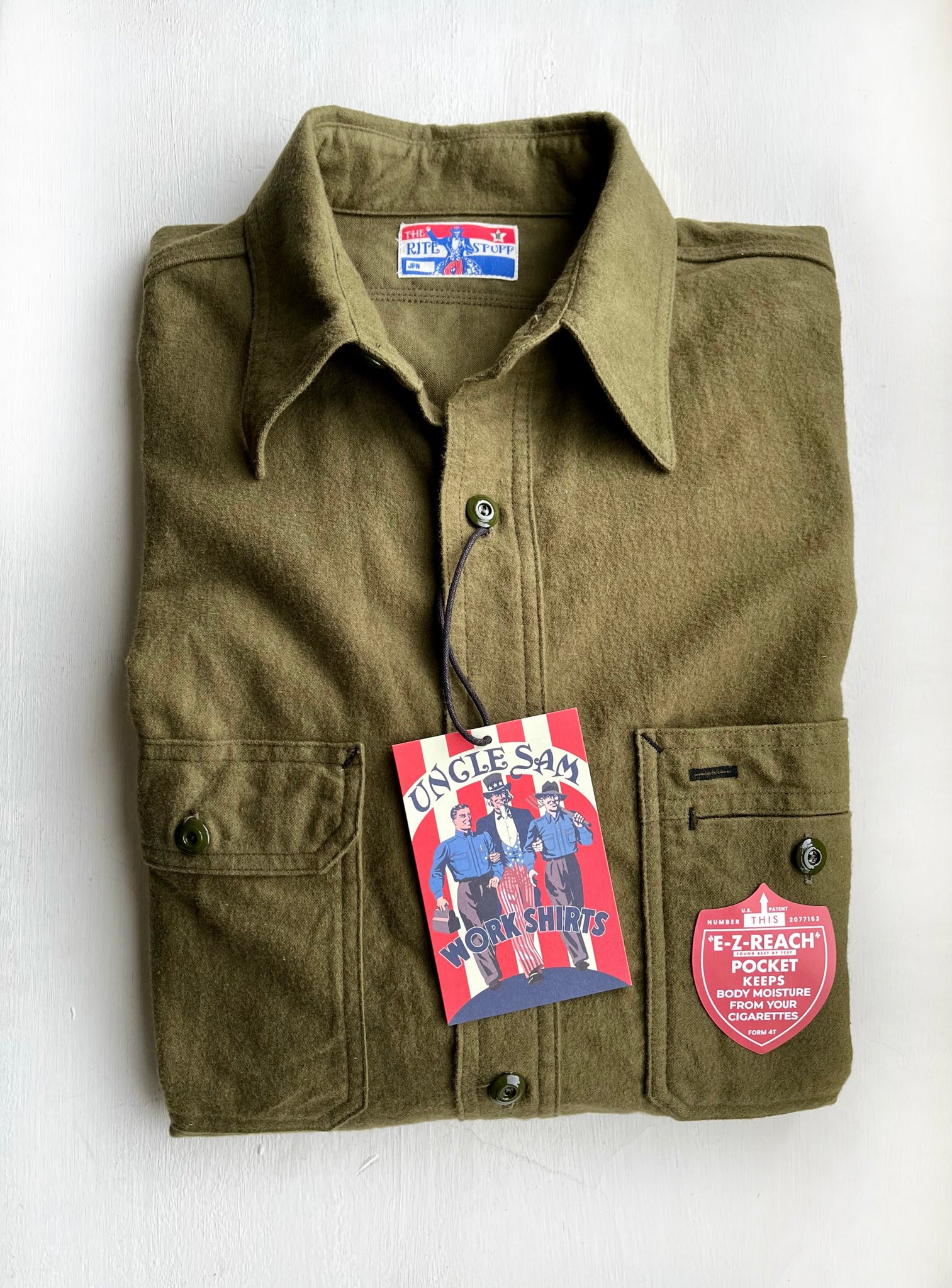 SALE} Uncle Sam Brushed Chamois Flannel Cigarette Pocket Work