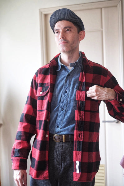 {New Arrival} Icebreaker 11 oz. Heavyweight Buffalo Plaid Flannel Work Shirt (Red)