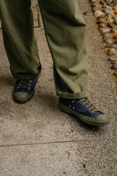 {Pre-order for May 2026} The Rite Stuff x Papa Nui x John Lofgren Bootmaker Champion Sneakers (Amoskeag Denim)