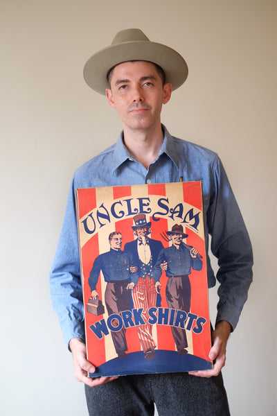 {Pre-order for April 2024} Uncle Sam Chambray Work Shirt (Indigo)