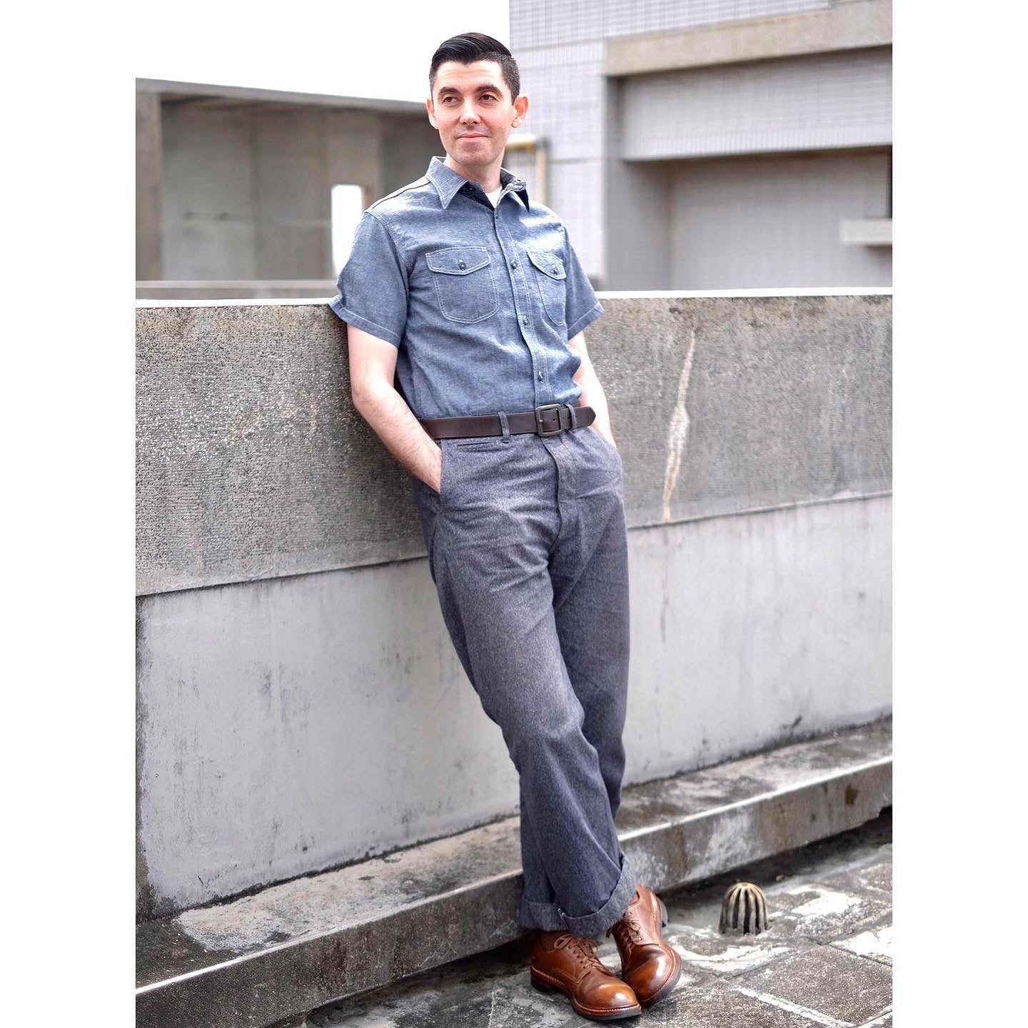 The Rite Stuff} Bantam Selvedge Chambray Short-Sleeve Work