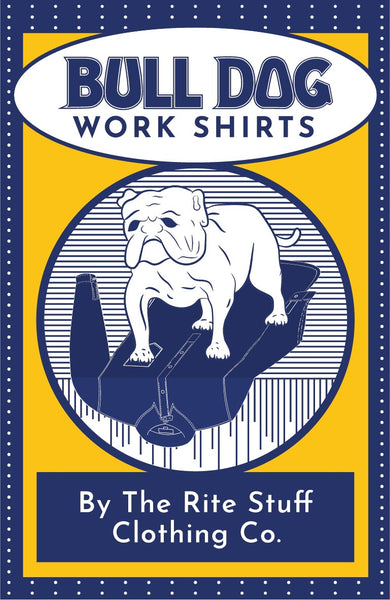 {The Rite Stuff} Bulldog Wabash Discharge-dyed Pullover Work Shirt (Sulfur Black)
